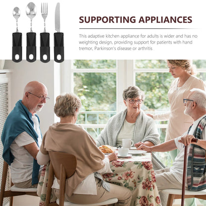 Disabled Cutlery Weighted Feeding Dinnerwares Elderly Adaptive Spoon Fork Tableware Eating Parkinsons Dinnerware