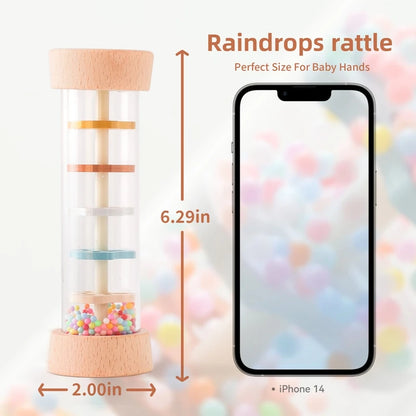 Montessori Toy Baby Rain Stick Rainbow Hourglass Rain Music Rattle Toy Kids Simulation Rain Sounder Sensory Educational Toy Gift