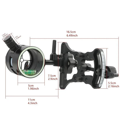 Archery Compound Bow Sight 2 Pin 0.019 Optical Fiber Pin Aviation Aluminum Adjustable Pointer Shooting Aim Outdoor Hunting Sport