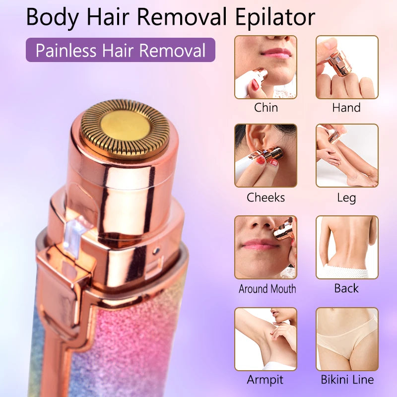 2 in 1 Electric Eyebrow Trimmer Makeup Painless Eye Brow Epilator Mini Shaver Razors Portable Facial Hair Remover Women depilato