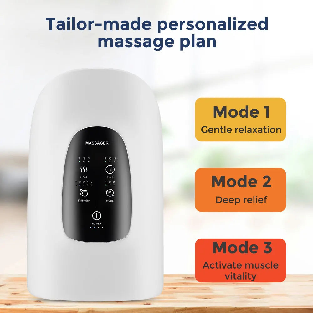 Hand Massager Electric Palm Airbag Acupoint Pressing and Kneading Hot Compress Promote Blood Circulation Comfort Type-C Charging
