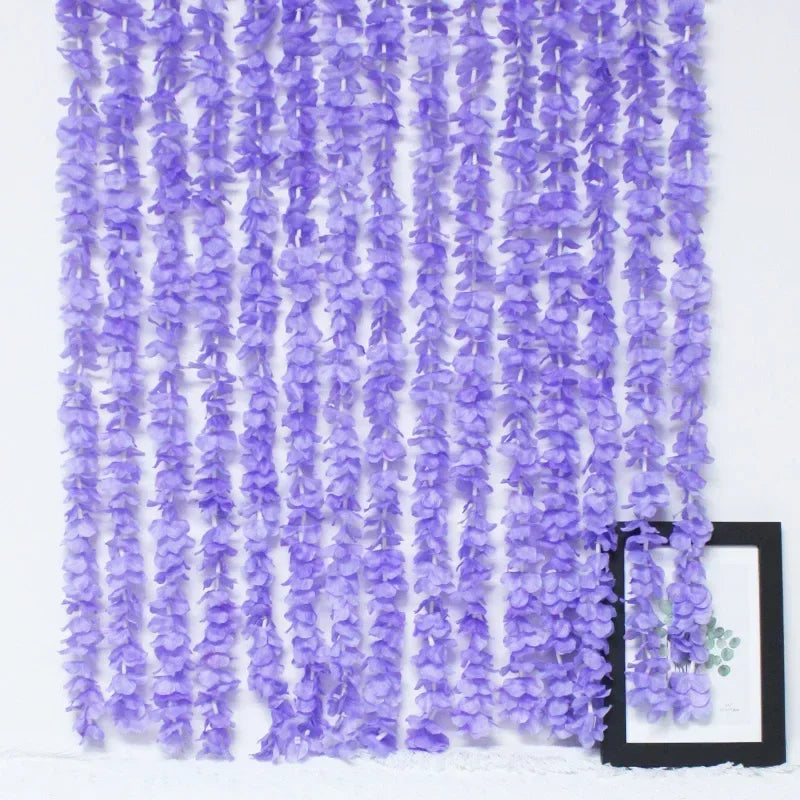 5PCS Wisteria Artificial Hanging Flower Vine for Arch Backdrop Decor Wedding Home Decoration Silk Wisteria String Fake Flower