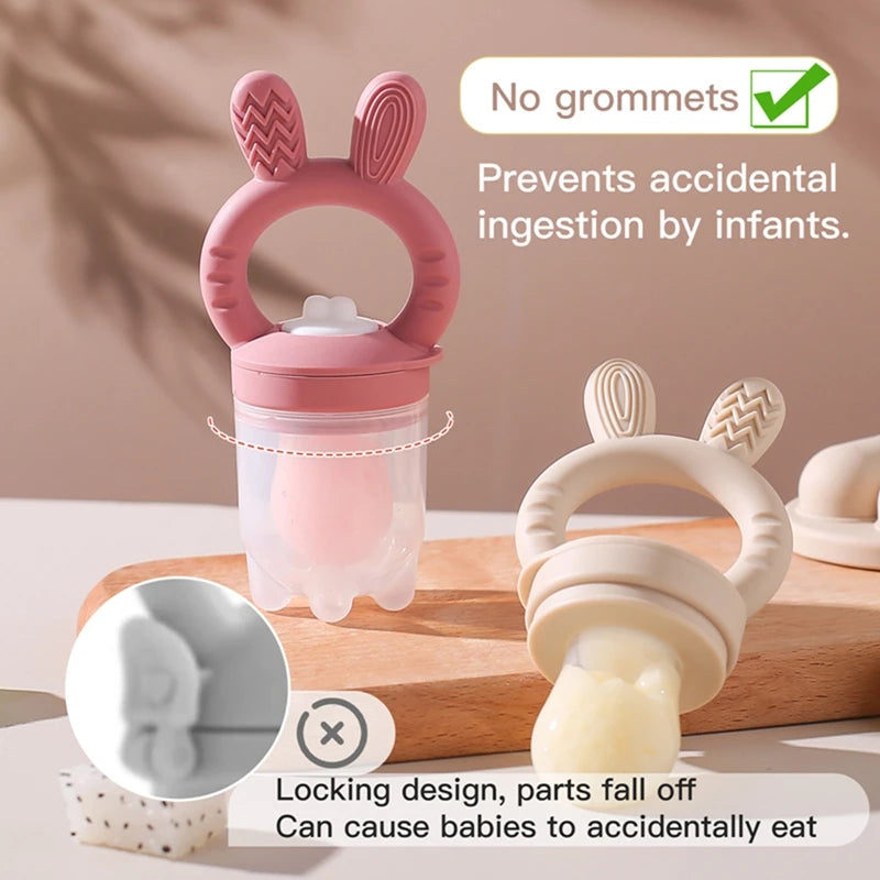 Bunny Animal Design Fruit Feeder Set Breast Milk Freezer Tray Food Soup Silicone Vegetable Feeder Nursing Toddler Teething Toy