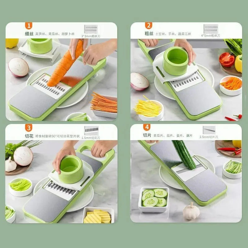 Multifunctional Vegetable Slicer with Basket