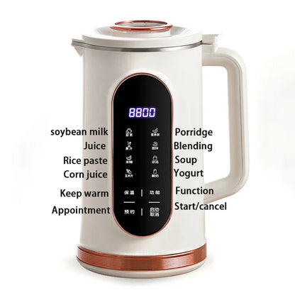 220V Mini SoyMilk Maker 1.5L Household Rice Paste Wall Breaking Blender Soybean Milk Machine Electric Juicer Kitchen Appliances