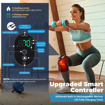 Wireless Heating Knee Brace Multifunctional Heated Shoulder and Elbow Hot Compress Device 6-speed Keep Warm USB Charging