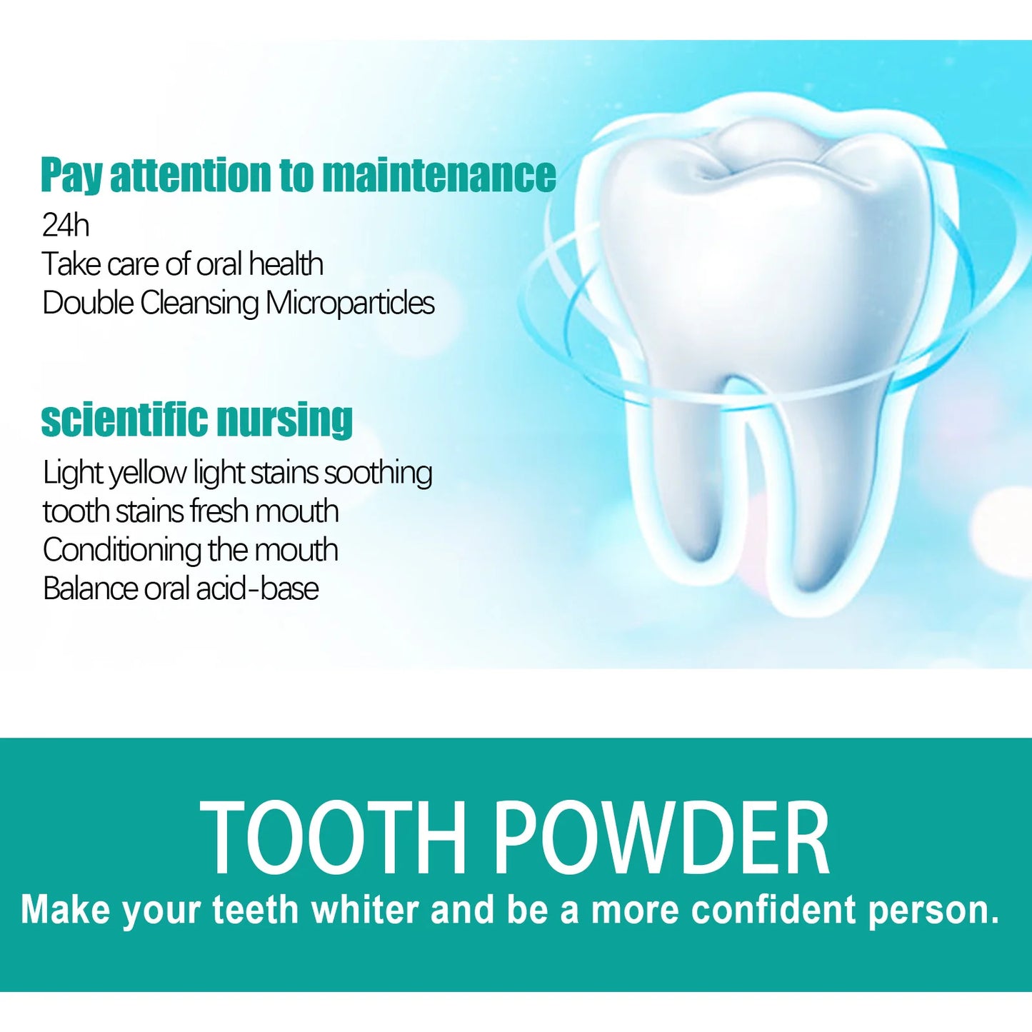 5 Days Teeth Whitening Powder Toothpaste Remove Plaque Stains Dental Calculus Oral Hygiene Cleaning Fresh Bad Breath Tooth Care