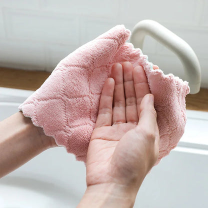 Glass Window Dish Cleaning Cloth Microfiber Kitchen Cleaning Towel Anti-Grease Wiping Rags Absorbable Fish Scale Wipe Cloth