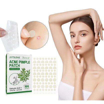 144pcs Hydrocolloid Salicylic Acid Acne Pimple Patches Treatment For Zits Blemishes Tea Tree Oil Acne Patch Redness Repair Care