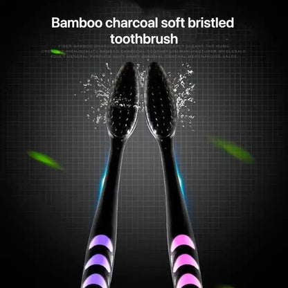 10pcs Charcoal Infused Soft Bristle Toothbrush for Deep Oral Cleaningand Gum Care -Ldeal for Daily Use by Adults at Home