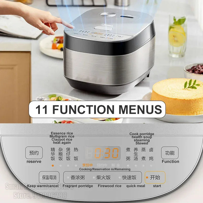 Midea 3L Electric Rice Cooker Multicooker Non-Stick Universal Cooking Machine Small Flat Cooker Appliances For Kitchen and Home