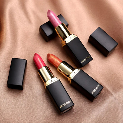 Handaiyan 9 Colors Glitter Matte Velvet Nude Lipstick Shimmer Sexy Red Pigments Makeup Long Lasting Waterproof Profissional