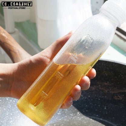 300/500ml Oil Bottle Transparent Olive Oil Pot Soy Sauce Leak-Proof Kitchen Cooking Household Camping BBQ Tools