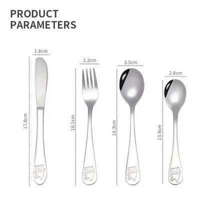 Stainless Steel Spoon Fork Table  Western-Style Knife Tableware Set Feeding  Baby Children Products Food