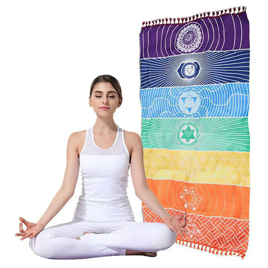Meditation Yoga Rug Multipurpose Tassel Floor Mat Sun-proof Good Workmanship Rectangular Tapestry Towels Outdoor Supplies
