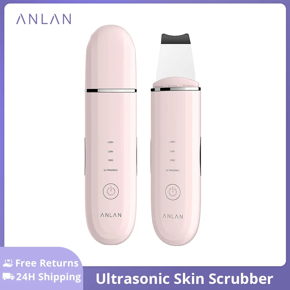 ANLAN Ultrasonic Skin Scrubber Deep Cleaning Limpieza Facial Pore Spatula EMS Facial Lifting Ultrasonic Peeling Skin Care Tool