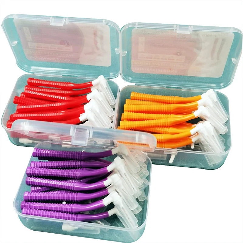 20Pcs/box Shape Push-Pull Interdental Brush Orthodontic Toothpick Teeth Whitening Tooth Pick ToothBrush Oral Hygiene Care
