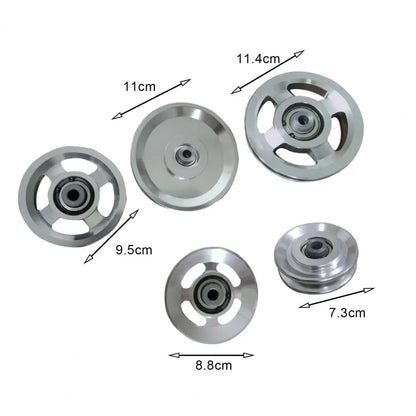 7.3/8.8/9.5/11/11.4cm Universal Pulley Wheel Aluminium Alloy Gym Training Fitness Equipment Bearing Pulley Wheel Replacement