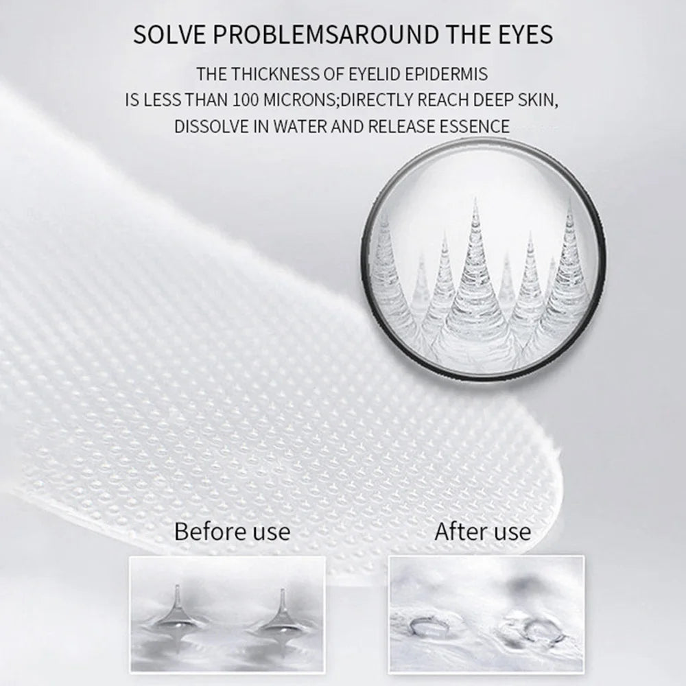Hyaluronic Acid Microcrystals Eye Patches Mask For Anti Wrinkle Aging Dark Circles Moisturizing Under Eye Gel Pads Skin Care