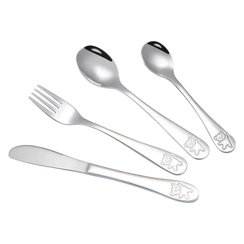 Stainless Steel Spoon Fork Table  Western-Style Knife Tableware Set Feeding  Baby Children Products Food