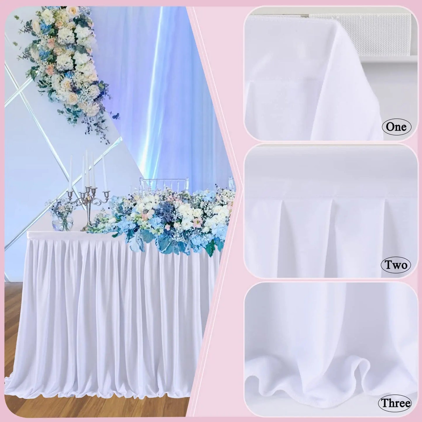 Party Table Skirt Birthday Pleated Dessert Tablecloth Cover Wedding Festive Table Skirting Baby Shower Home Hotel Table Decor