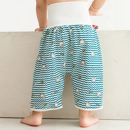 Baby Training Pants 2 in 1 Babies Kids Diaper Waterproof Reusable Cotton Pant Skirts Leakage Mat Cover Sleeping Bed Clothes