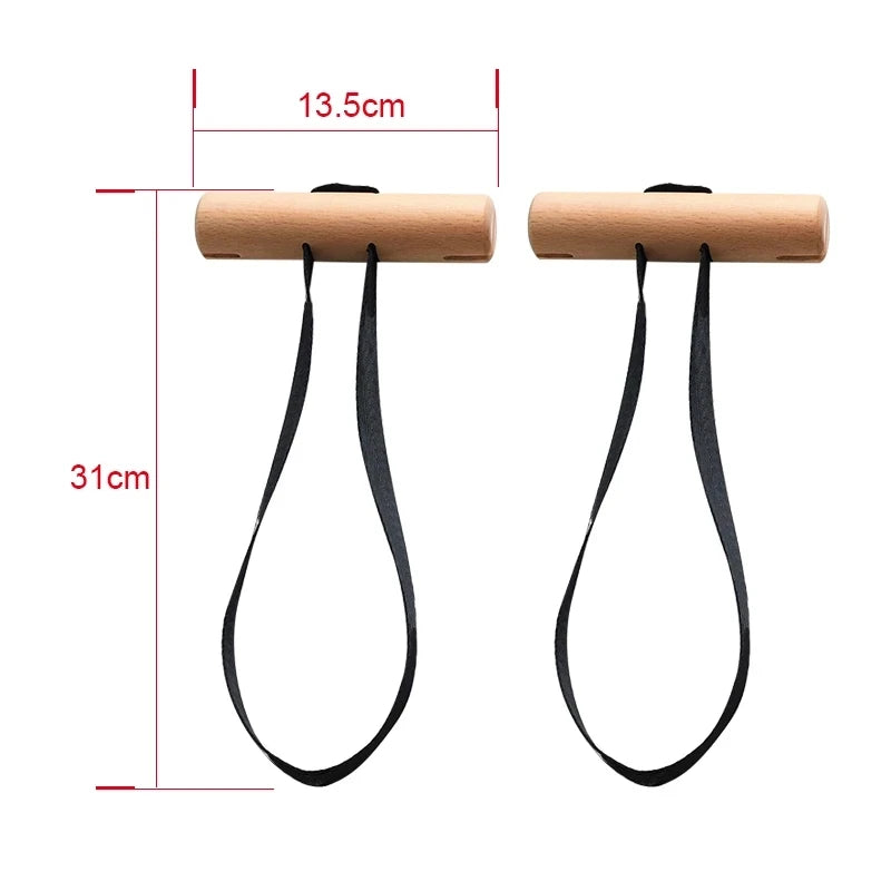 Pull Up Handles Wooden Grips for Deadlift Weightlifting Bar Cable Machine Strength Workout Strap Gym Handle Fitness Accessories