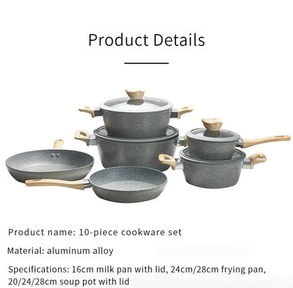 10 Pcs Pots and Pans Set