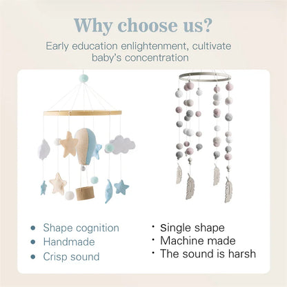 Baby Crib Mobiles Wooden Cloud Hot Balloon Bed Bell Newborn Stroller Rattle Toy Cartoon Plush Toy Infant Baby Boy Girls Toy Gift