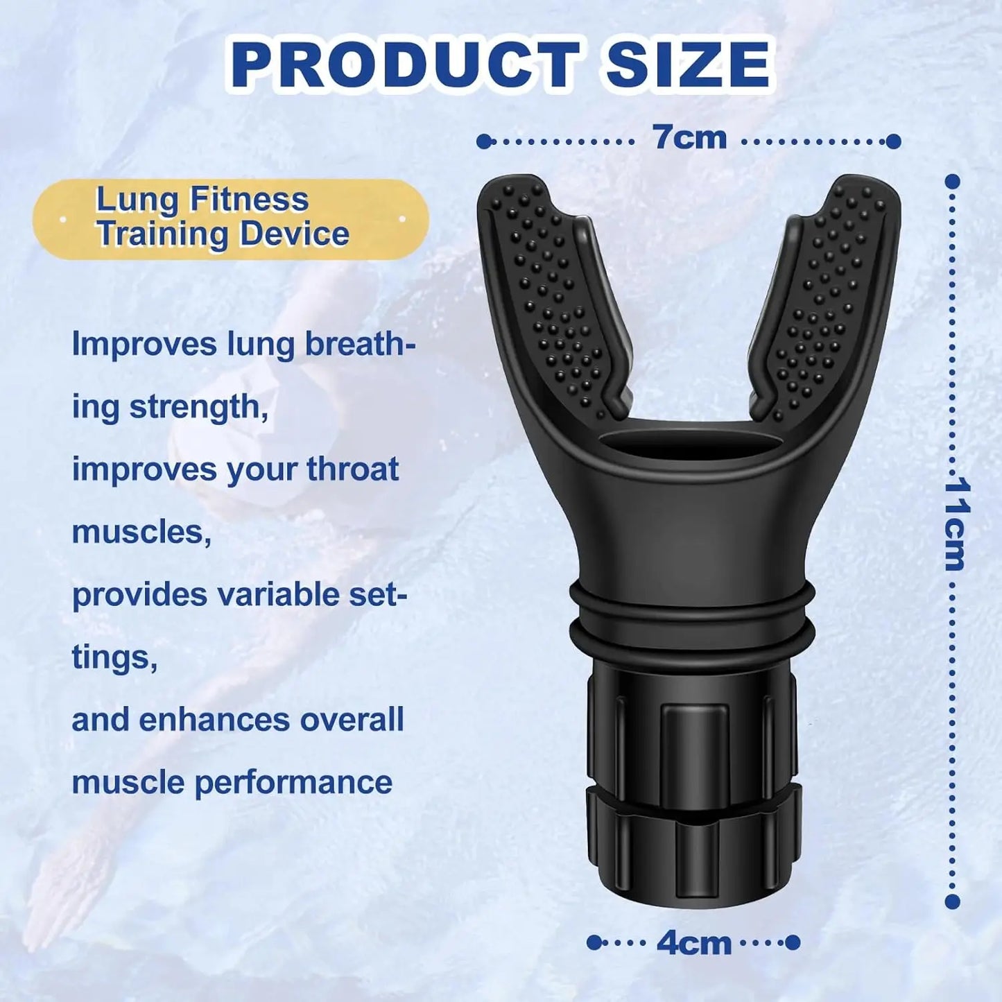 Silicone Breathing Trainer Respiratory Muscles Portable Lightweight Lung Flexer Durable Fitness Adjustable Exerciser Device