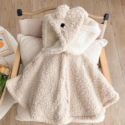 IYEAL   Winter Baby Boys Girls Warm Fleece Cloak Baby Windbreaker Outwear Thickening Wrap for Autumn and Winter Baby Girls Coat