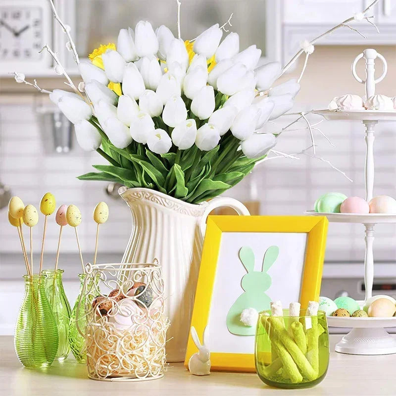 5PCS 35CM Artificial Tulip Flower Bouquet Home Garden Decoration Flowers for Wedding Ceremony Decor Mother's Day Gift Bouquet