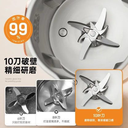 1.5L Soybean milk machine household full-automatic multi-function cooking free filter free new small mini wall breaker 110V