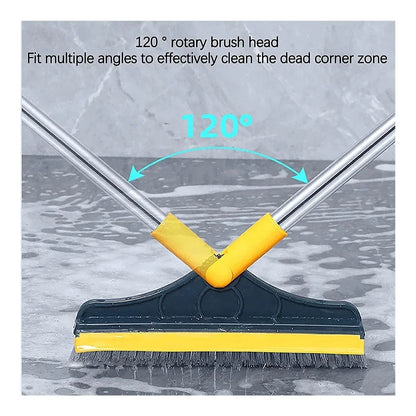 Toilet Tile Floor Brush Corner Gap Brush Bristle Long Handle Brush Two-in-one Bathroom Cleaning Brush