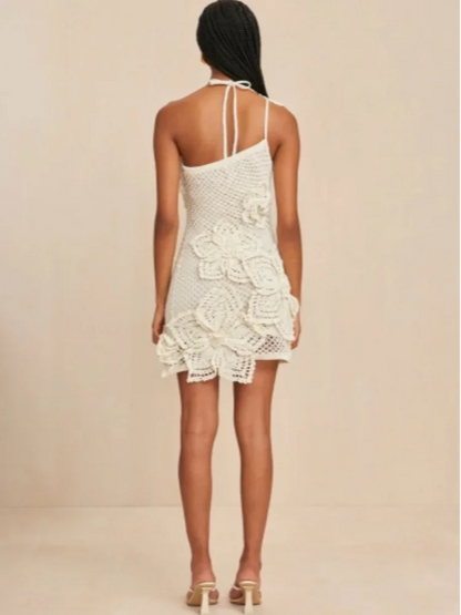 Hollow Out Backless Knit Mini Dress