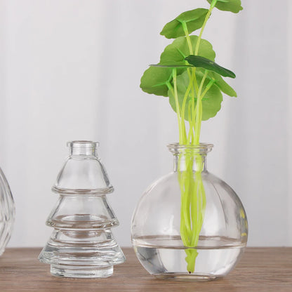 1 piece retro small vase glass aromatherapy bottle mini transparent vase living room decoration simple dining table decoration h