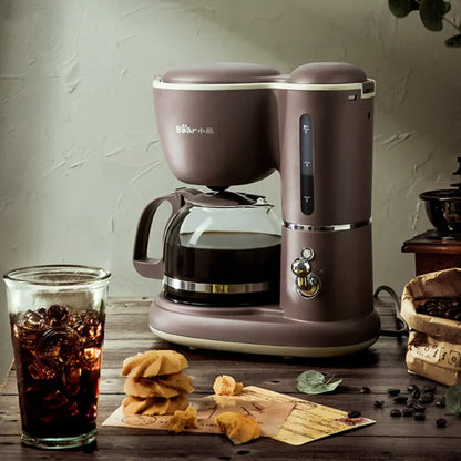 600ML American Coffee Maker Household Small Automatic Drip Mini Coffee Pot Flower Teapot Dual-Purpose Hot Drink 220V