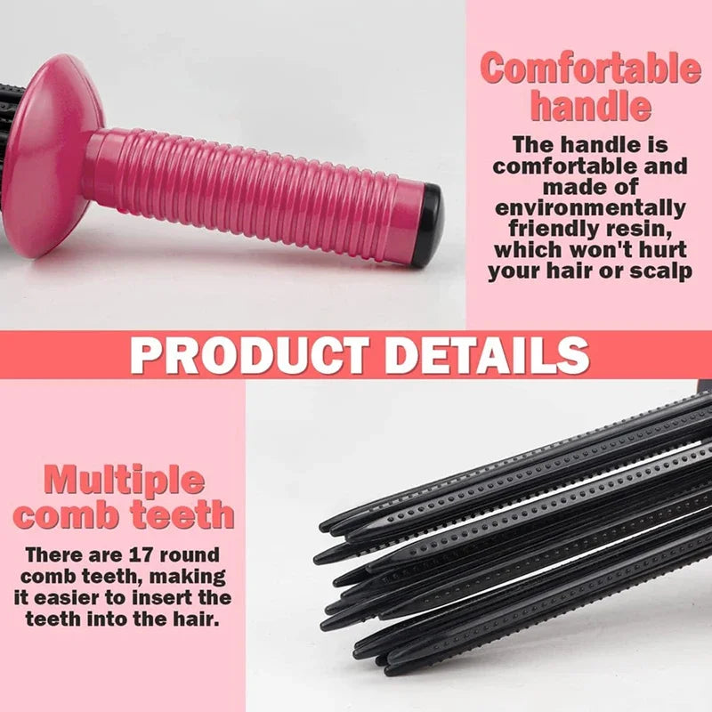 Air Volume Hair Fluffy Styling Curler Comb Hair Curler Comb Heatless Curling Roller Hair Styling Tools For Women roll comb