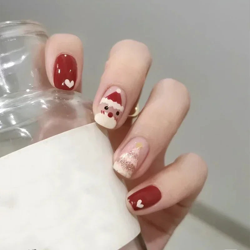 Christmas Sticker Nail Decal Winter Snowflake Semi-cured Gel Nail Wrap Sticker Long-lasting UV Lamp French Nail Decal Waterproof