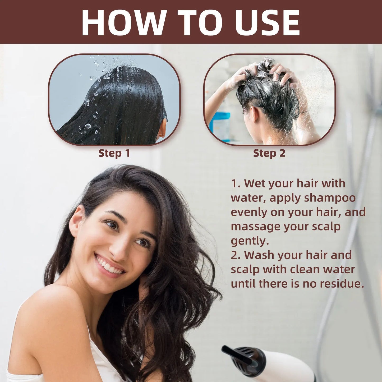 EELHOE Natural Shampoo Dandruff Remover Strengthening Hair Moisturizing Black Hair Growth Anti Baldness Thickening Hair Shampoo
