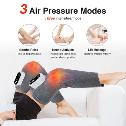 Electric Leg Massager Home Portable Leg Massage Equipment 3-Speed Hot Compress Thigh and Calf Massage Relax Muscles Relieve