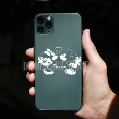 Mickey Minnie Vinyl Wall Sticker Romantic Decals For Bedroom Wall Decoration, Cute Cartoon Decals For Car, Laptop, Cup, Phone