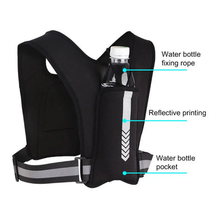 Running Vest Chest Phone Holder Reflective Workout Gear Sport Water Bag Backpack Cycling Trail Hydration Knapsack Water Rucksack