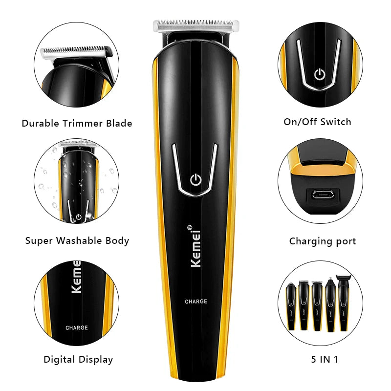 8 In 1 Men's Precision Hair Trimmer Hair Clipper Shaver Body Groomer Beard Stubble Trimer Face Shaving Machine Head Trimming 40D