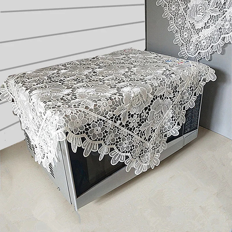 NEW white rose flowers Embroidery table cloth cover wedding tablecloth kitchen party Christmas Table decoration and accessories
