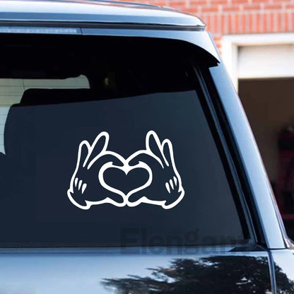 Mickey Mouse and Minnie Mouse Love Hands Vinyl Art Sticker Car Window Laptop Decor Couple Love Gifts Cup Decals Decoration