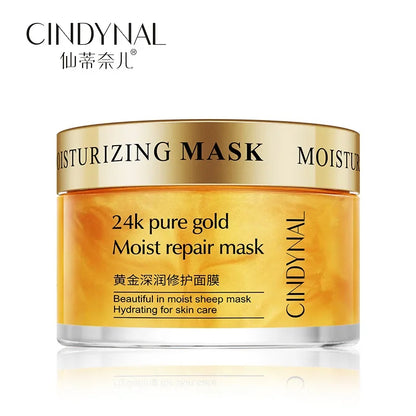 24K Gold Sleeping Mask Moisturizing Shrinkage Pore Skin Care Hyaluronic acid Gel Anti-Aging Oil-control Whitening Night Mask
