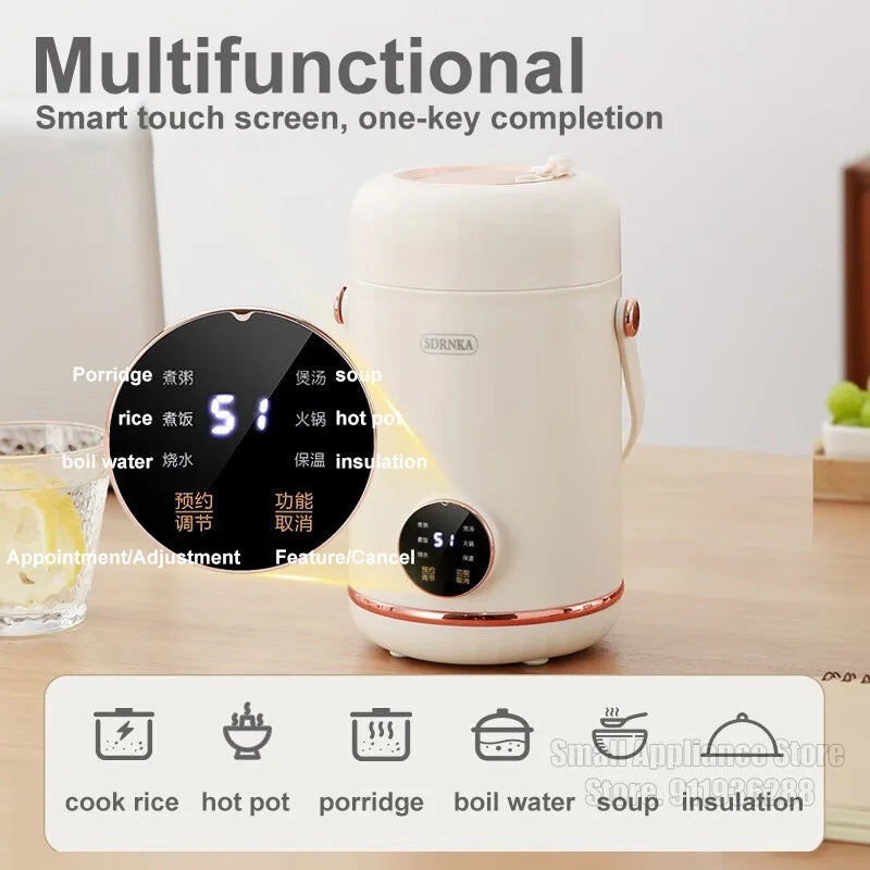 1L Rice Cooker Mini Portable Electric Cooker Ceramic Glazed Liner Multifunctional Electric Hot Pot 220V Home Kitchen Appliances