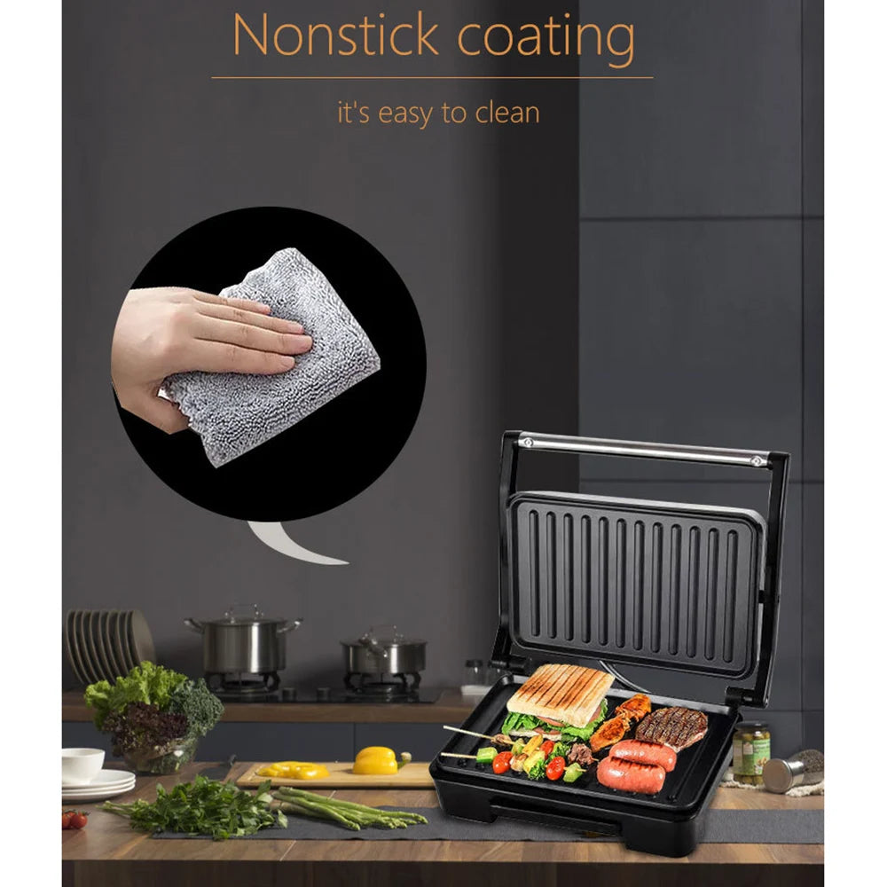 Electric Waffle Sandwich Maker 750W Small Roast Steak Machine Hamburger Non-stick Surface Grill Toaster Breakfast Machine