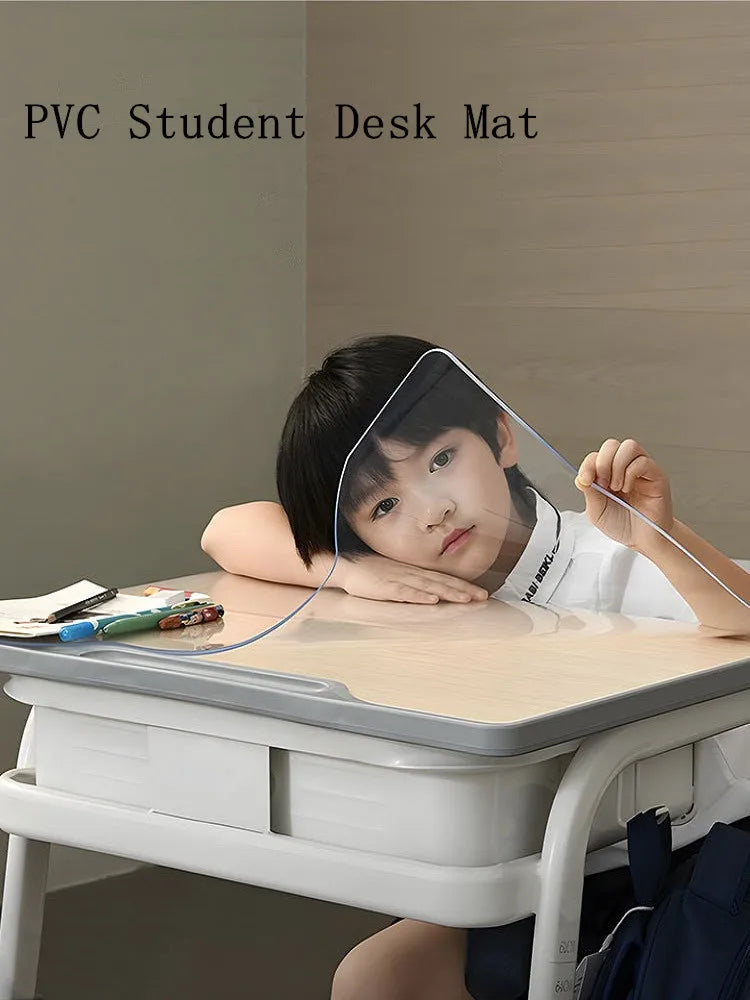 Student desk MATS PVC plastic transparent tablecloth waterproof anti-slip table cover Writing desk table mat custom